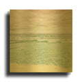 'Beach Tricolor Square' By Keri Bevan Gold Metal Wall Art