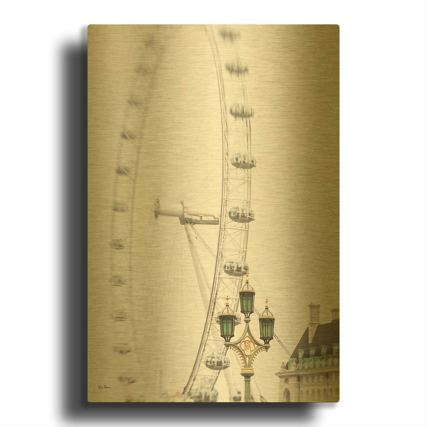 'London Eye II' By Keri Bevan Gold Metal Wall Art