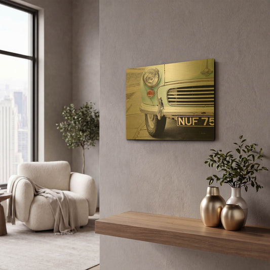 'London Traveller Mint And Blush' By Keri Bevan Gold Metal Wall Art