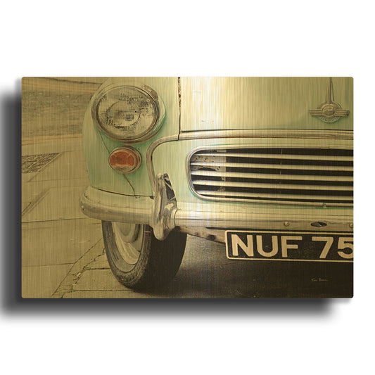 'London Traveller Mint And Blush' By Keri Bevan Gold Metal Wall Art