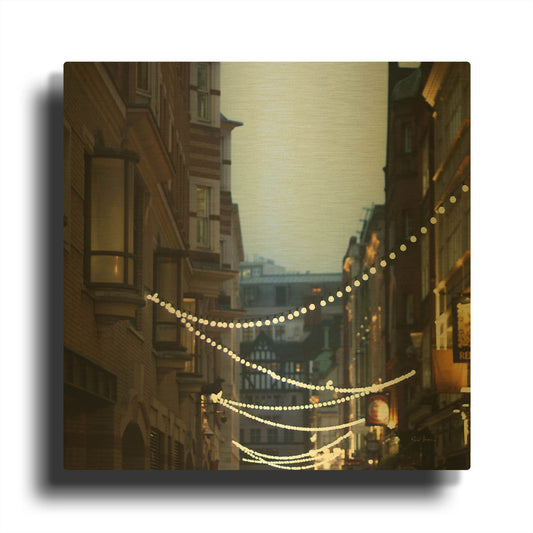'Lights In Soho' By Keri Bevan Gold Metal Wall Art