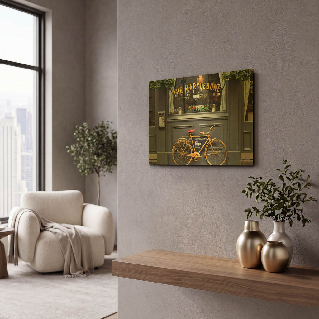 'Marylebone Bike' By Keri Bevan Gold Metal Wall Art
