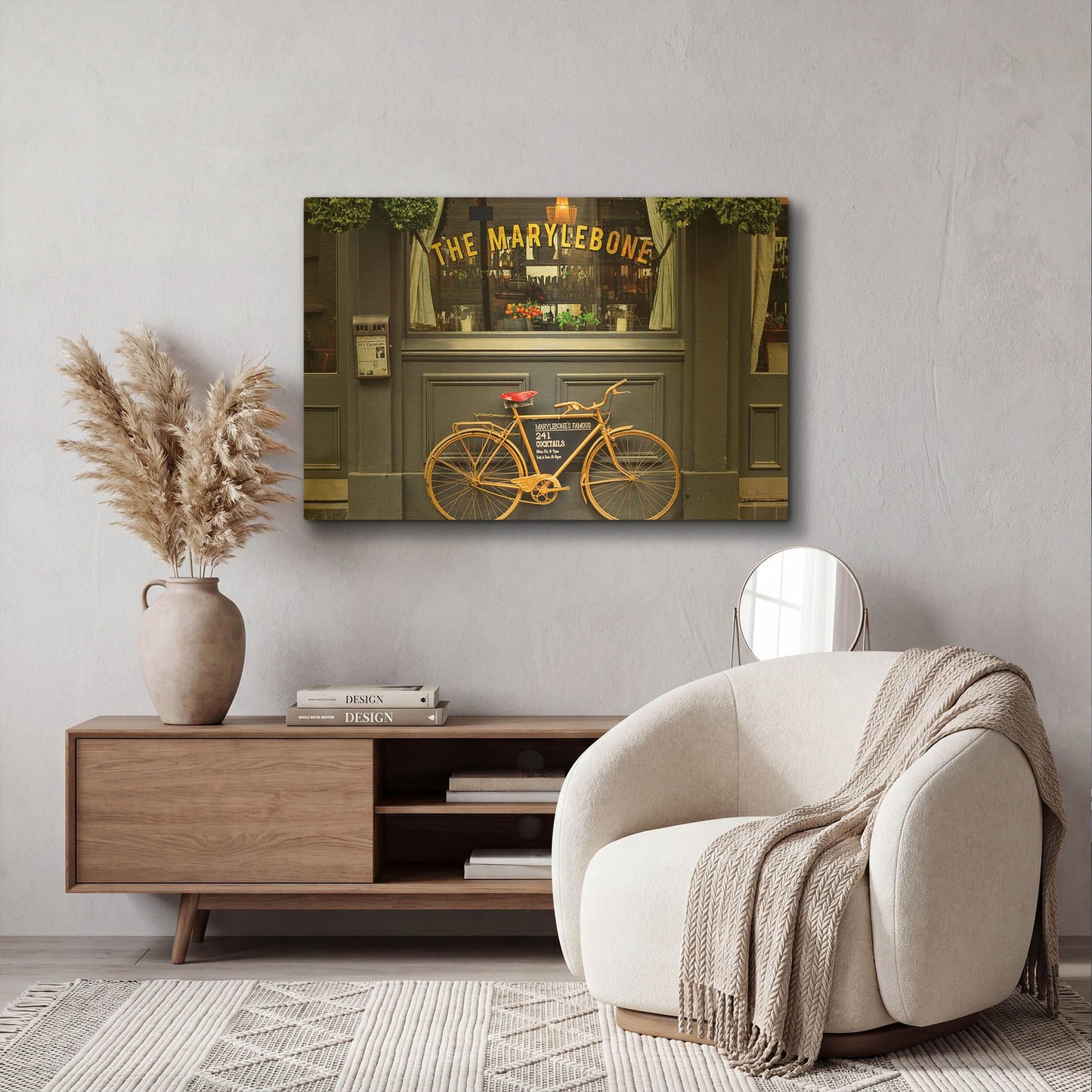 'Marylebone Bike' By Keri Bevan Gold Metal Wall Art