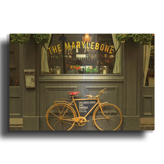 'Marylebone Bike' By Keri Bevan Gold Metal Wall Art