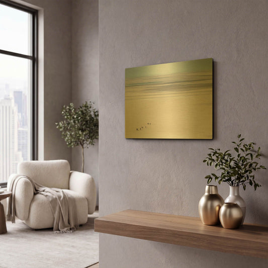 'Caravan In France' By Keri Bevan Gold Metal Wall Art