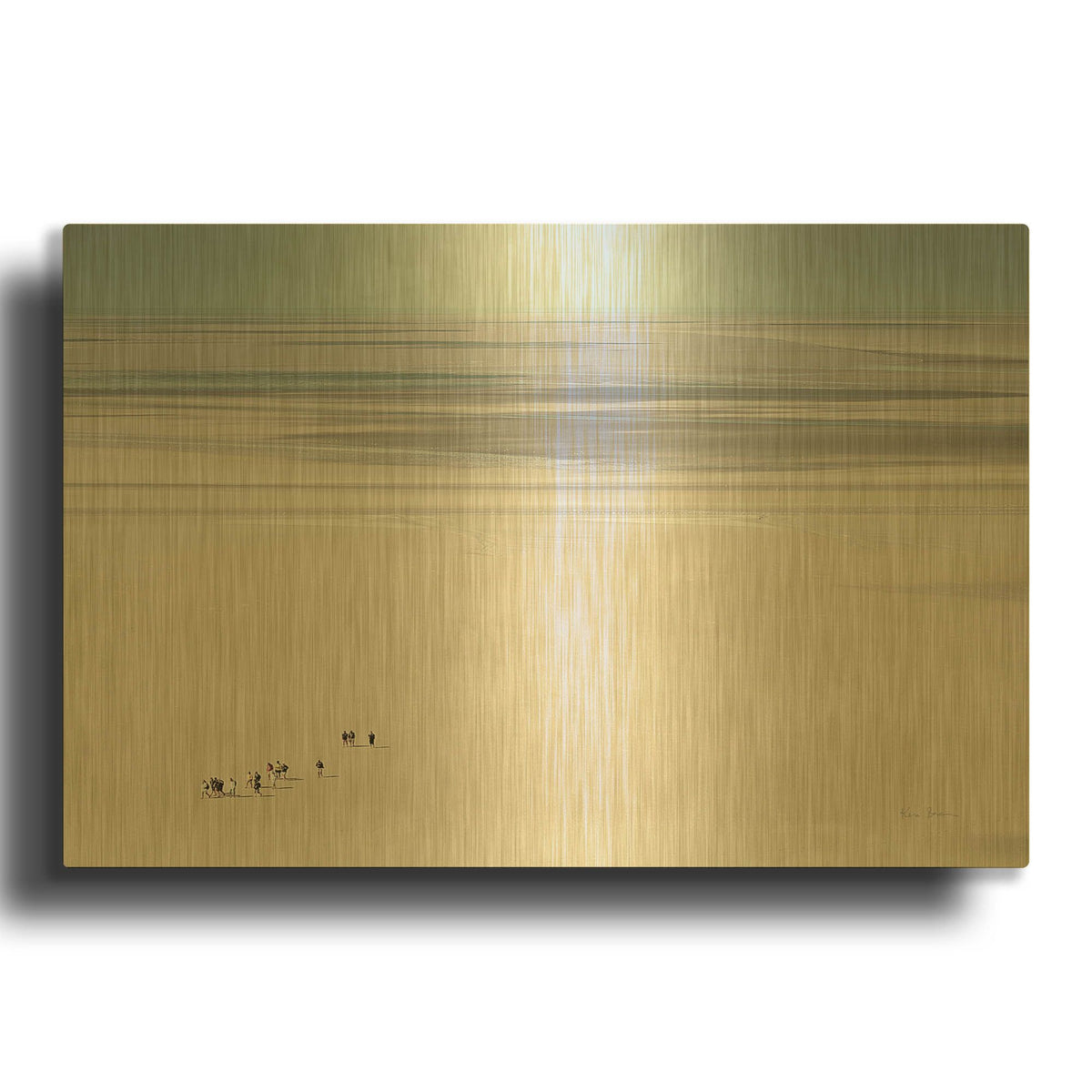 'Caravan In France' By Keri Bevan Gold Metal Wall Art