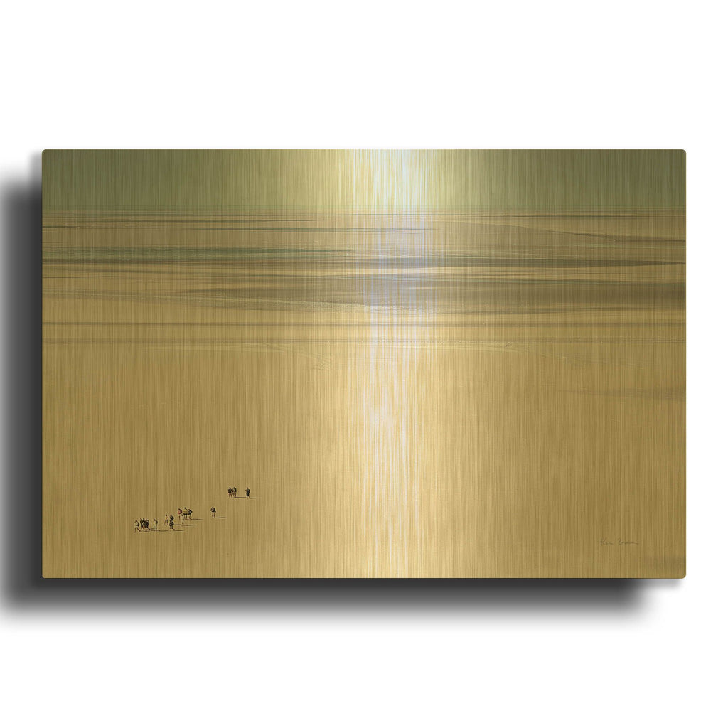 'Caravan In France' By Keri Bevan Gold Metal Wall Art
