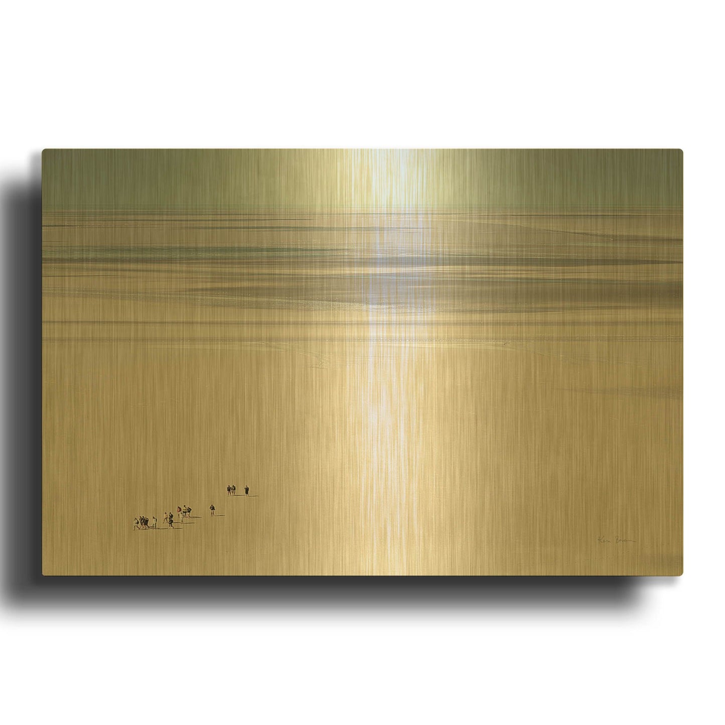 'Caravan In France' By Keri Bevan Gold Metal Wall Art