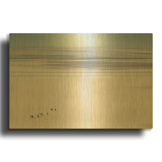 'Caravan In France' By Keri Bevan Gold Metal Wall Art