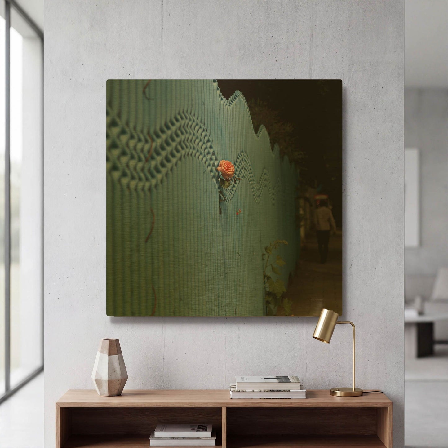'Rose On Pentonville' By Keri Bevan Gold Metal Wall Art