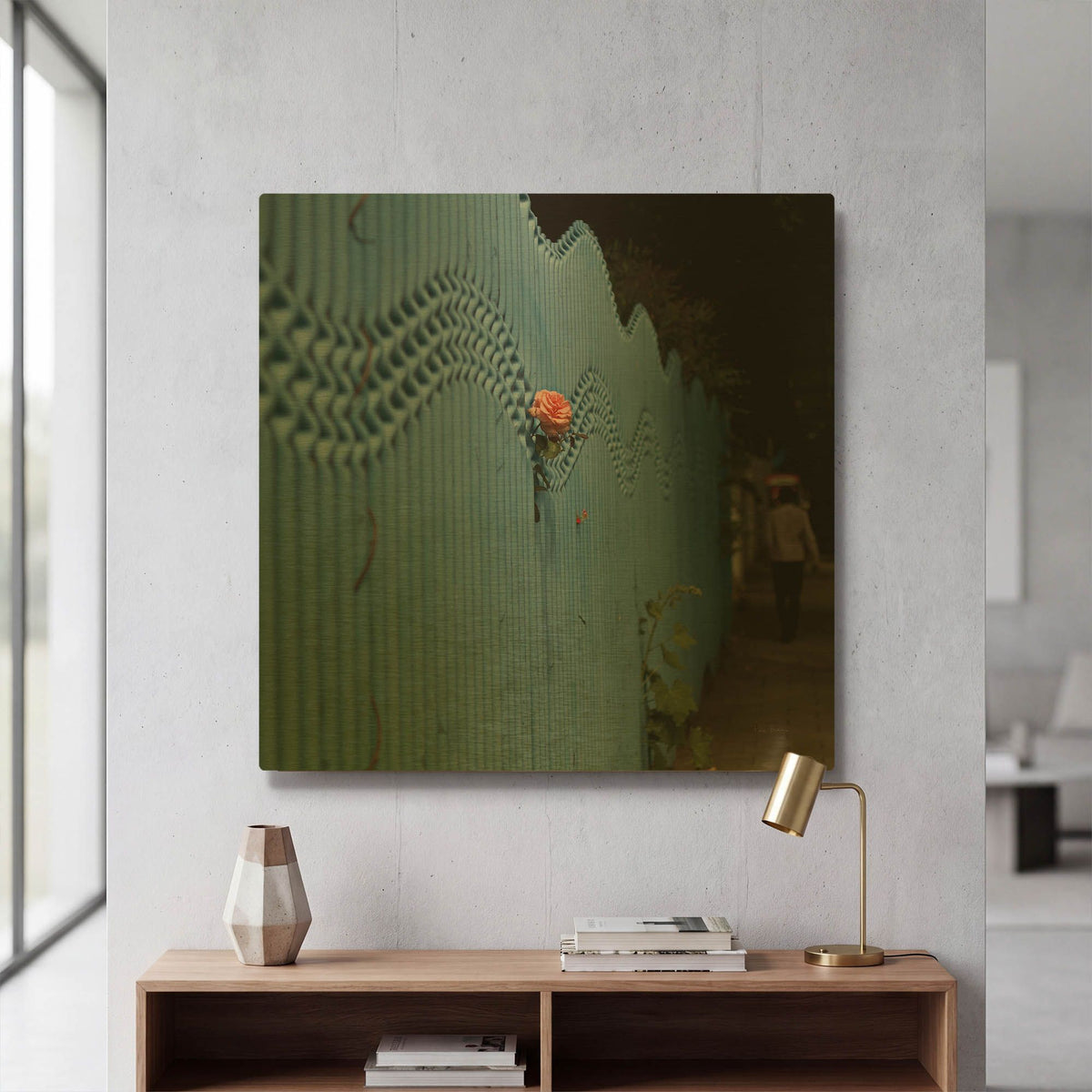 'Rose On Pentonville' By Keri Bevan Gold Metal Wall Art