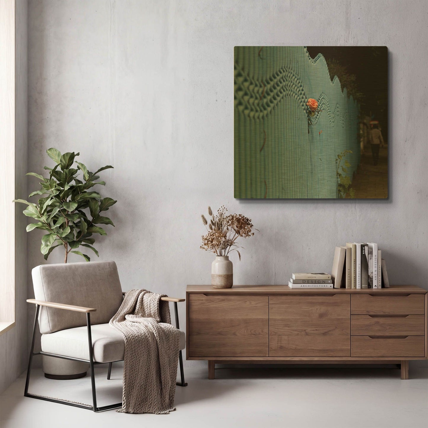 'Rose On Pentonville' By Keri Bevan Gold Metal Wall Art