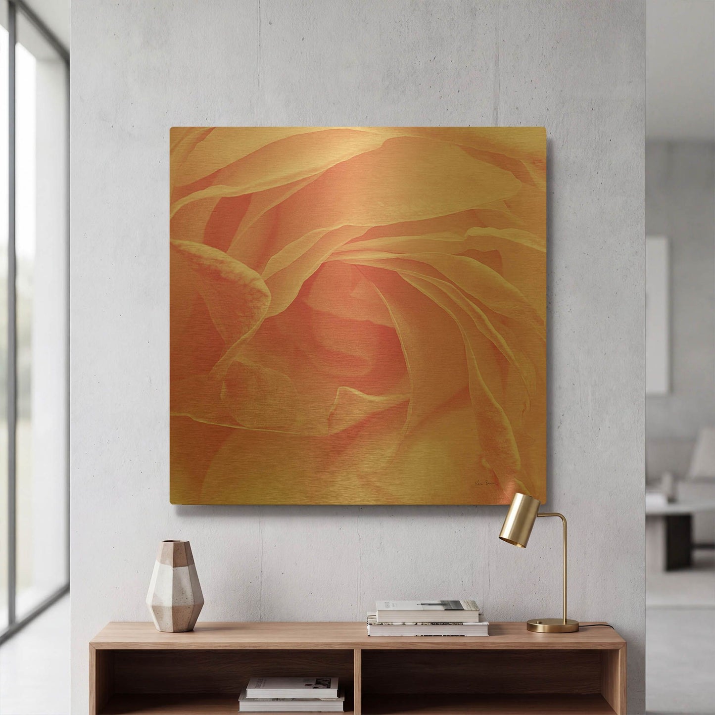 'Georgia Pink' By Keri Bevan Gold Metal Wall Art