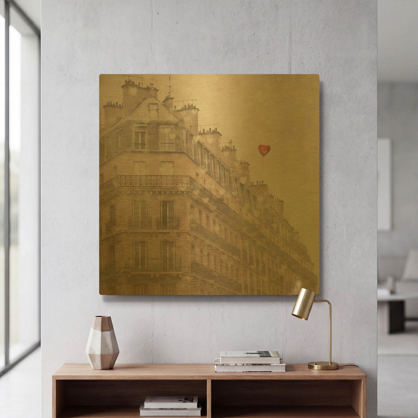 'Heart Paris' By Keri Bevan Gold Metal Wall Art