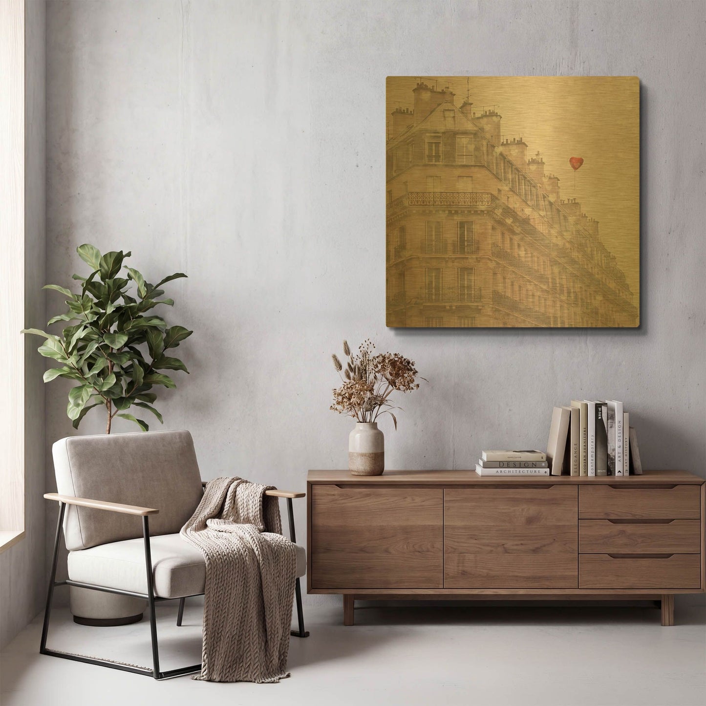 'Heart Paris' By Keri Bevan Gold Metal Wall Art