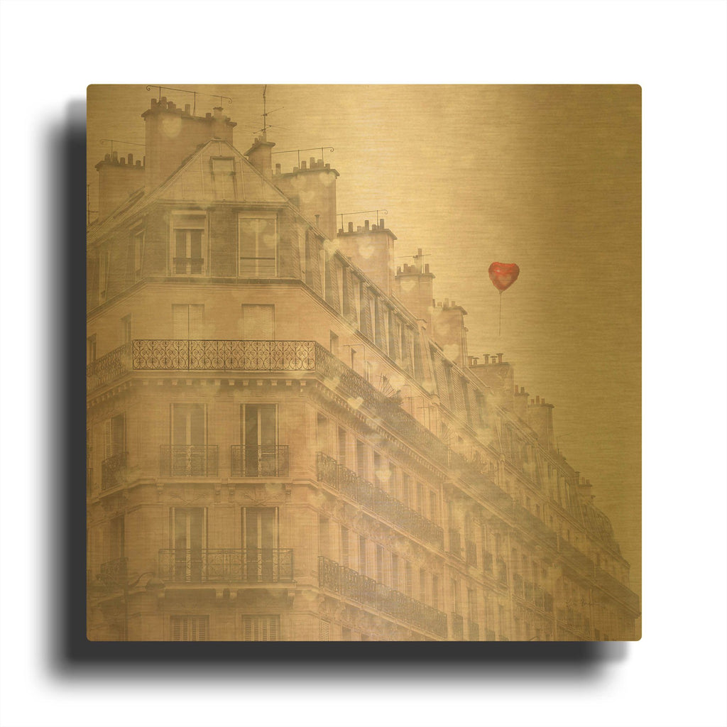 'Heart Paris' By Keri Bevan Gold Metal Wall Art