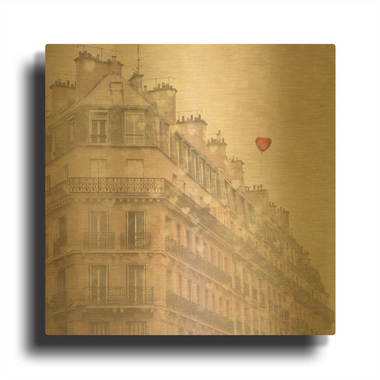 'Heart Paris' By Keri Bevan Gold Metal Wall Art