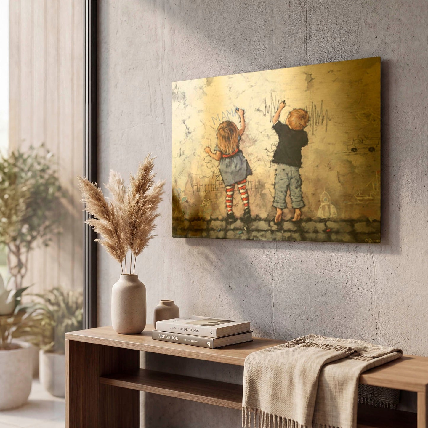'Wall Graffiti' By Alexander Gunin Gold Metal Wall Art