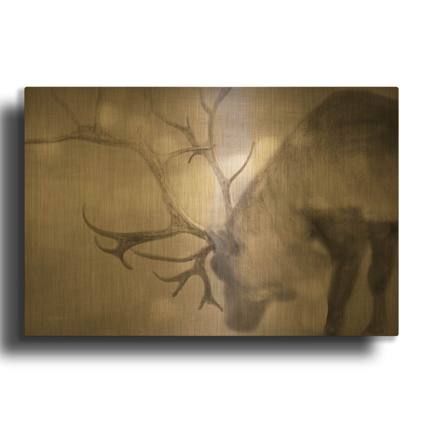 'If On A Winters Night Sepia' By Keri Bevan Gold Metal Wall Art