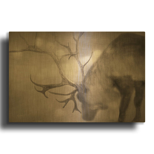 'If On A Winters Night Sepia' By Keri Bevan Gold Metal Wall Art