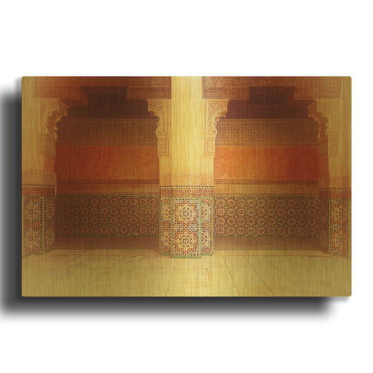 'Palace Walk V2 Crop' By Keri Bevan Gold Metal Wall Art