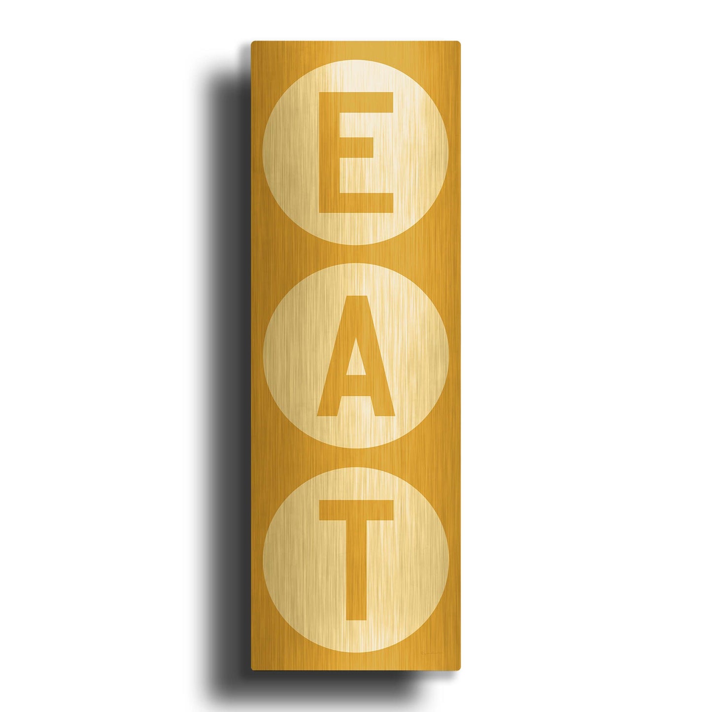 'Eat' By Ryan Fowler Gold Metal Wall Art