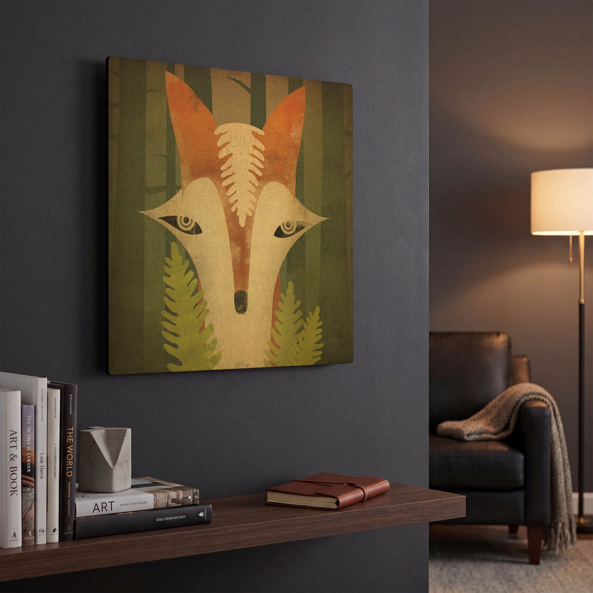 'Fern Fox' By Ryan Fowler Gold Metal Wall Art