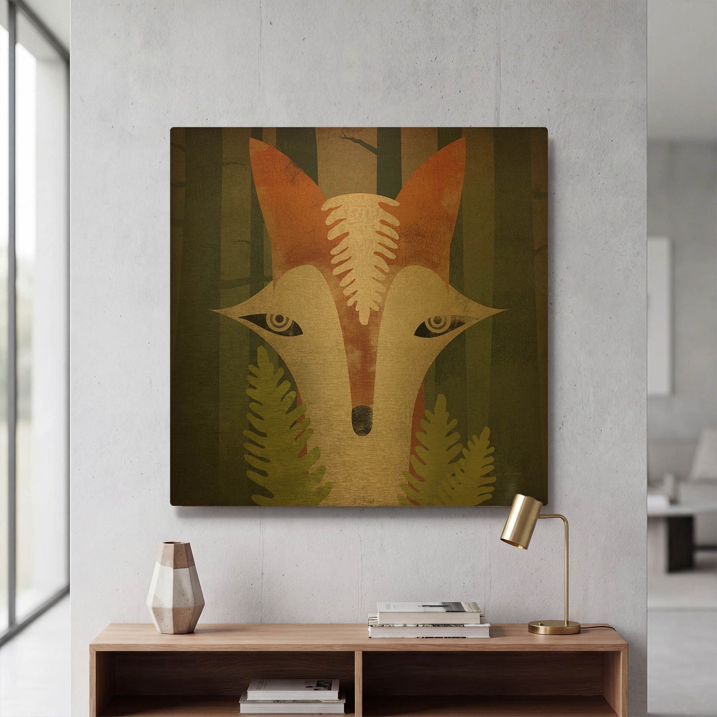 'Fern Fox' By Ryan Fowler Gold Metal Wall Art