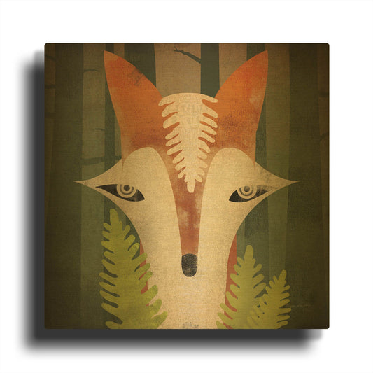 'Fern Fox' By Ryan Fowler Gold Metal Wall Art