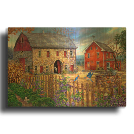 'The Bluebirds' By Chuck Pinson Gold Metal Wall Art
