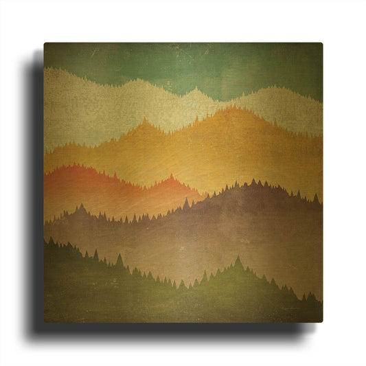 'Mountain View' By Ryan Fowler Gold Metal Wall Art