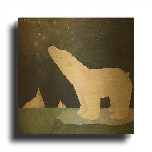 'Constellations Polar Bear' By Ryan Fowler Gold Metal Wall Art