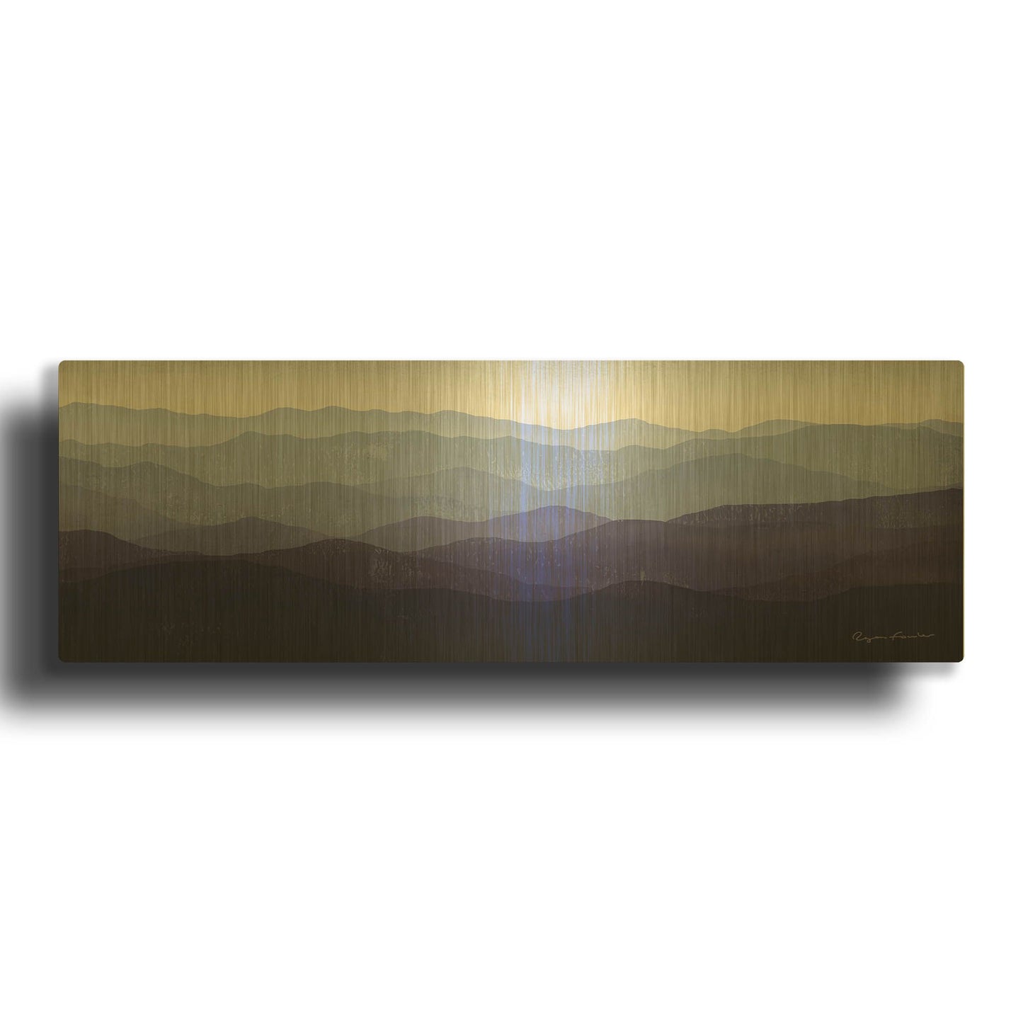 'Purple Mountains' By Ryan Fowler Gold Metal Wall Art