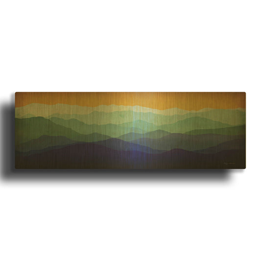 'Yellow Sky Mountains' By Ryan Fowler Gold Metal Wall Art