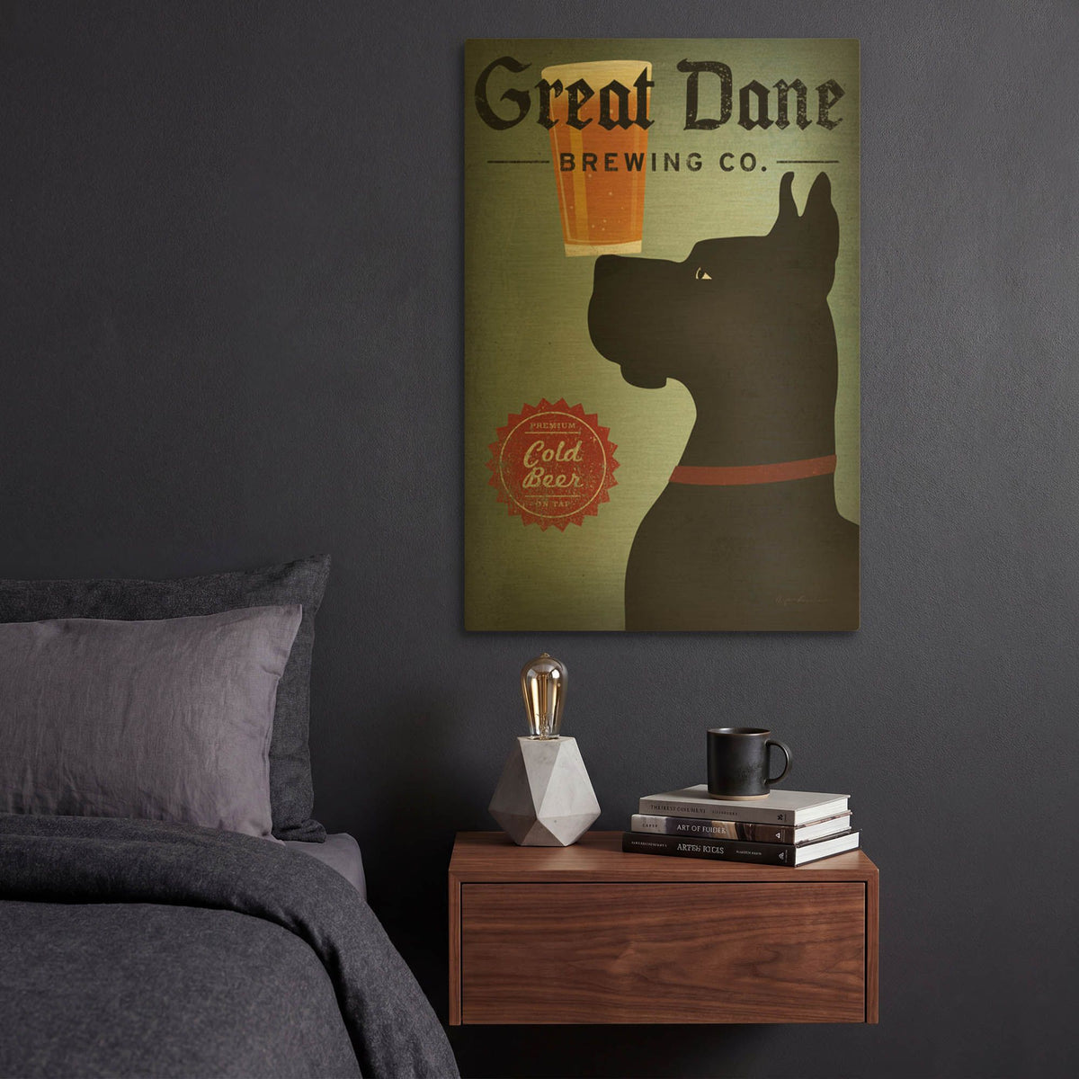 'Great Dane Brewing Co' By Ryan Fowler Gold Metal Wall Art
