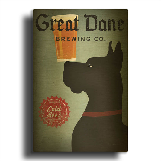 'Great Dane Brewing Co' By Ryan Fowler Gold Metal Wall Art