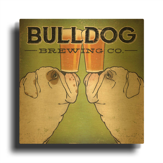 'Bulldog Brewing' By Ryan Fowler Gold Metal Wall Art