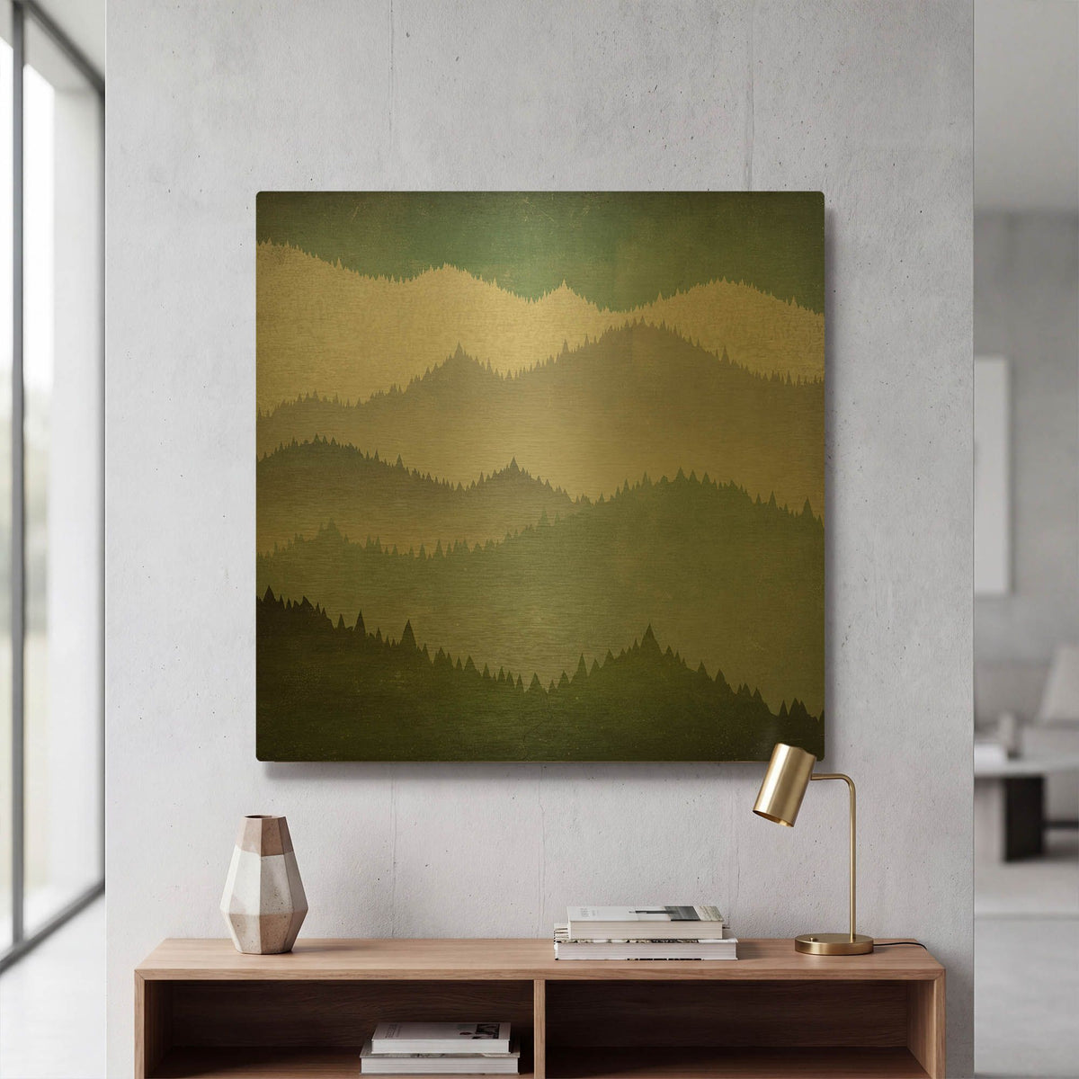 'First Snow' By Ryan Fowler Gold Metal Wall Art