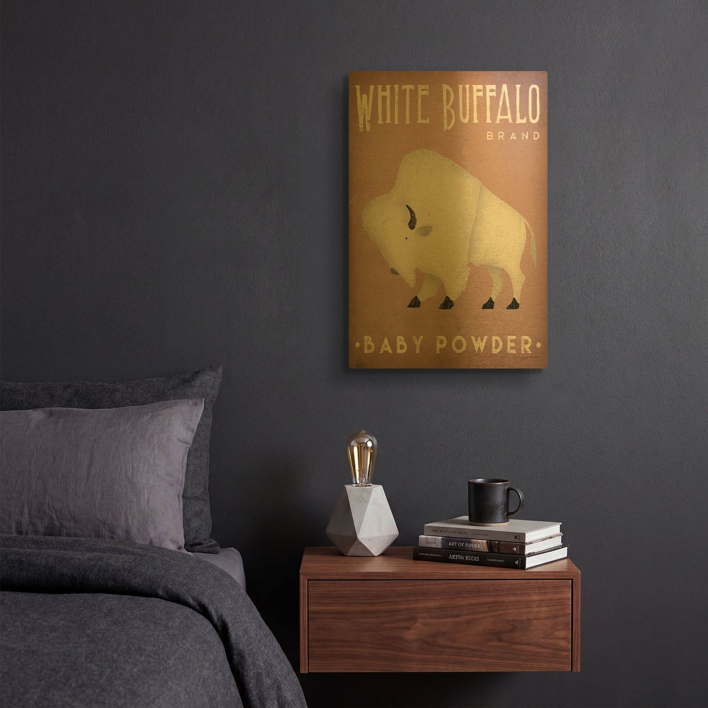 'Buffalo Bison IV' By Ryan Fowler Gold Metal Wall Art