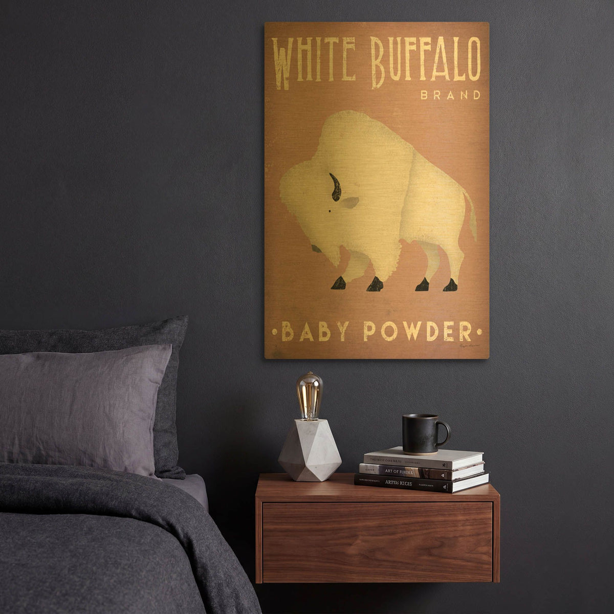 'Buffalo Bison IV' By Ryan Fowler Gold Metal Wall Art
