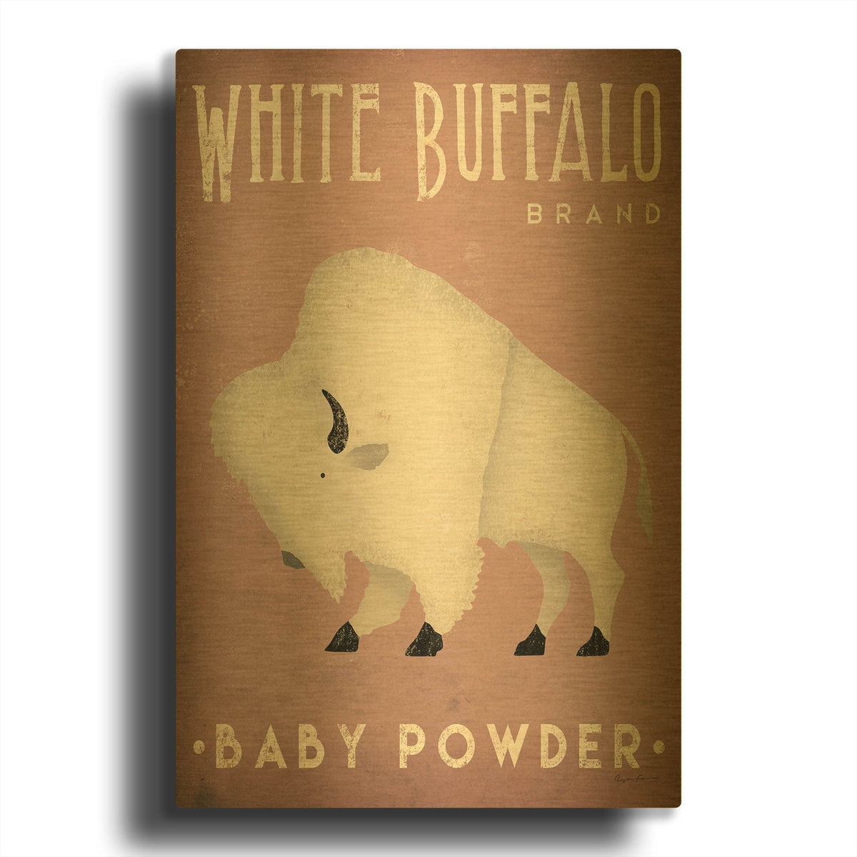 'Buffalo Bison IV' By Ryan Fowler Gold Metal Wall Art