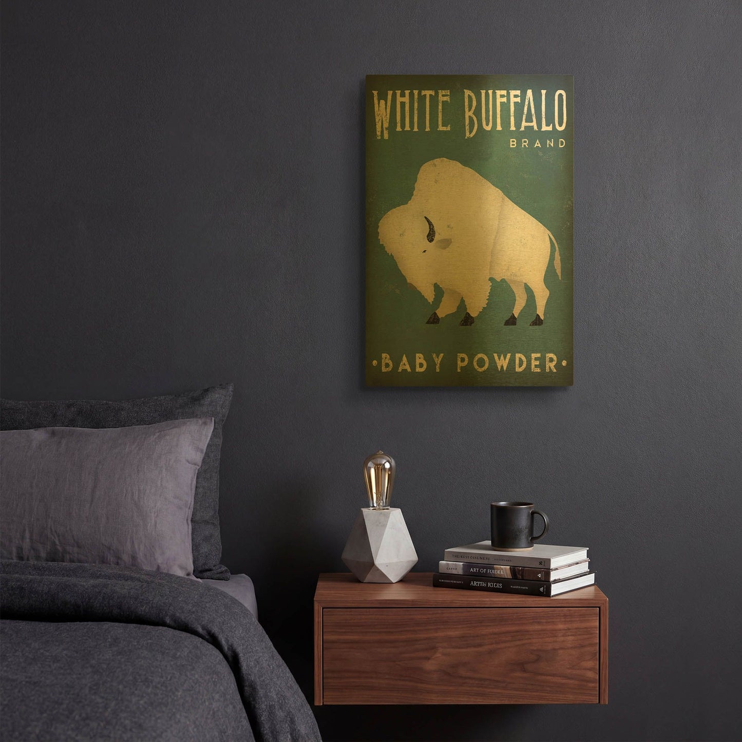 'Buffalo Bison V' By Ryan Fowler Gold Metal Wall Art