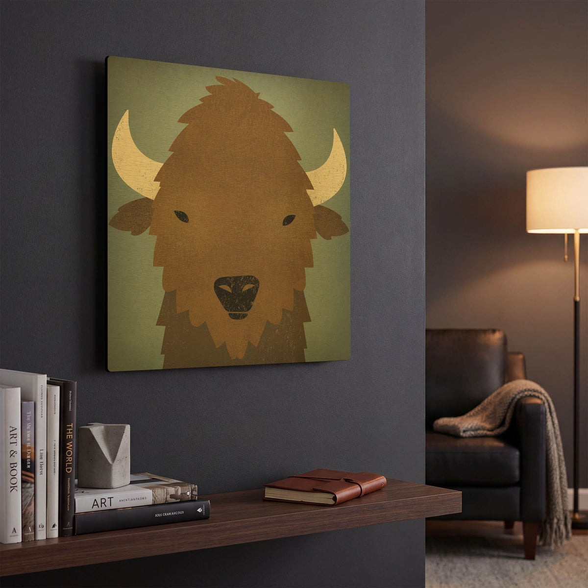'Buffalo II' By Ryan Fowler Gold Metal Wall Art