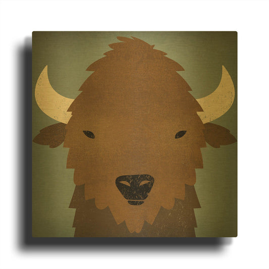 'Buffalo II' By Ryan Fowler Gold Metal Wall Art