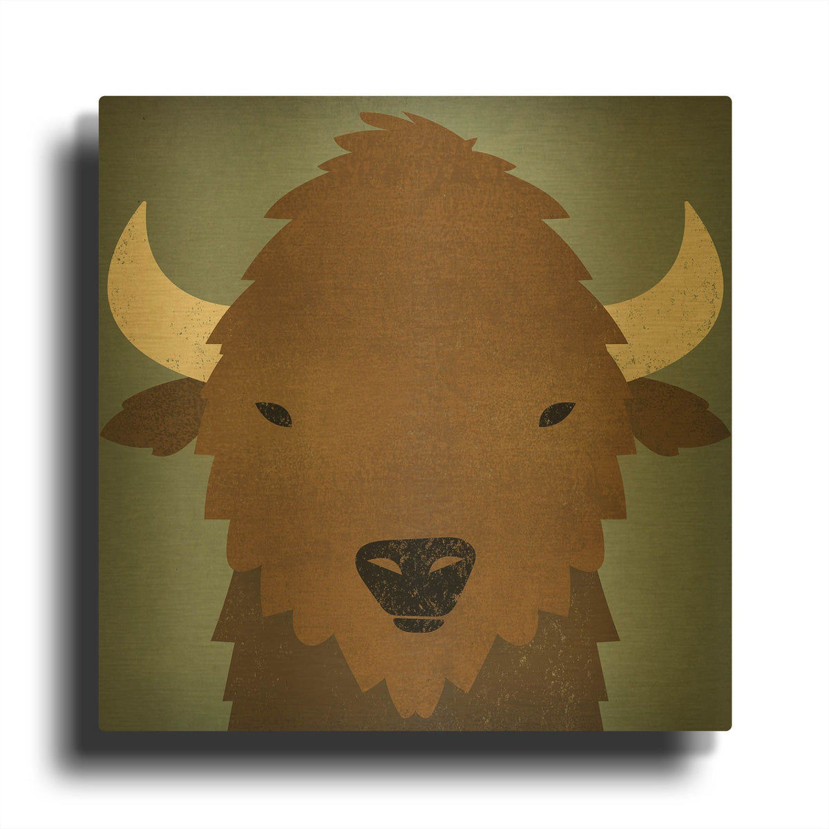 'Buffalo II' By Ryan Fowler Gold Metal Wall Art
