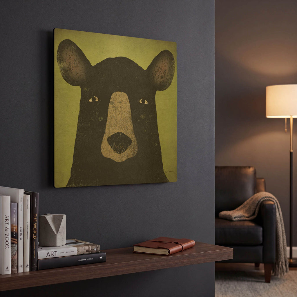 'The Black Bear' By Ryan Fowler Gold Metal Wall Art