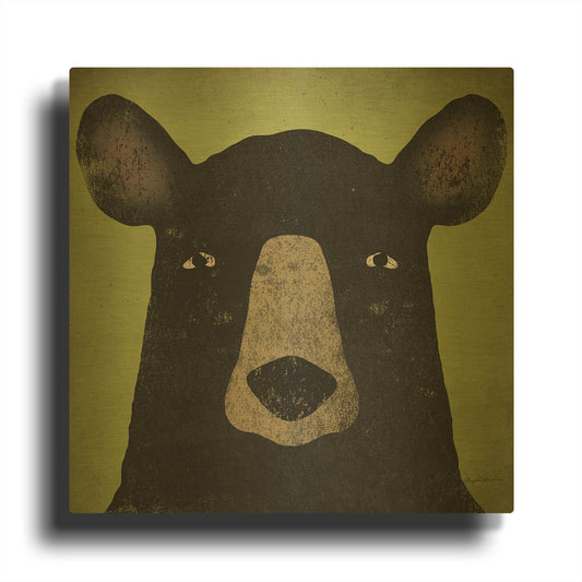 'The Black Bear' By Ryan Fowler Gold Metal Wall Art