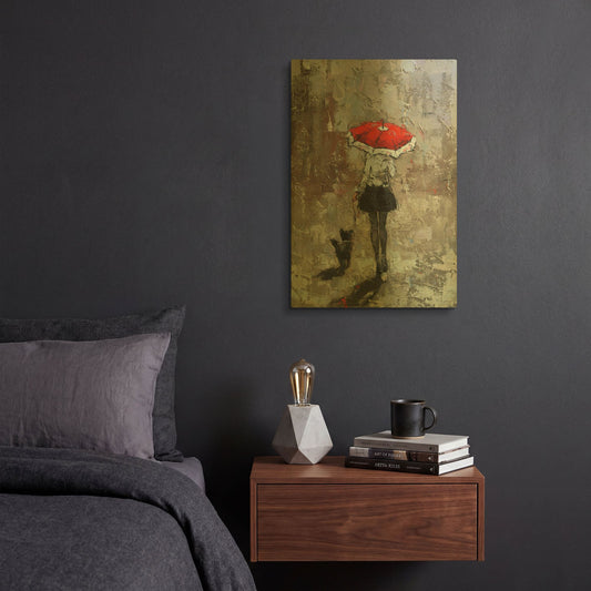 'An Urban Autumn' By Alexander Gunin Gold Metal Wall Art