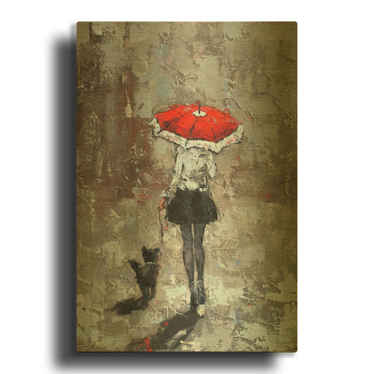 'An Urban Autumn' By Alexander Gunin Gold Metal Wall Art