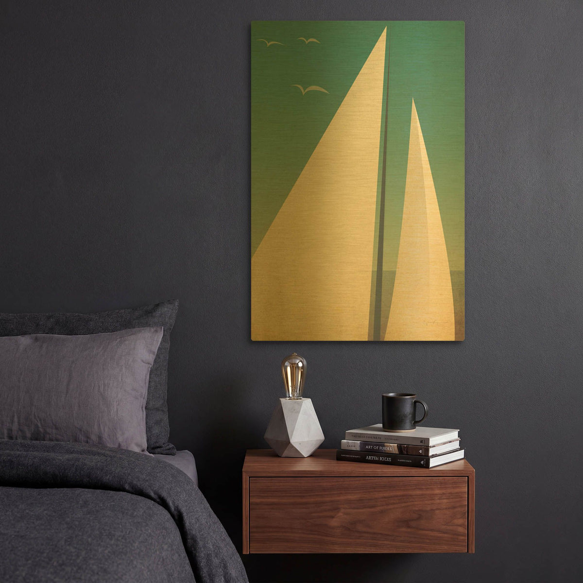 'Sails I' By Ryan Fowler Gold Metal Wall Art